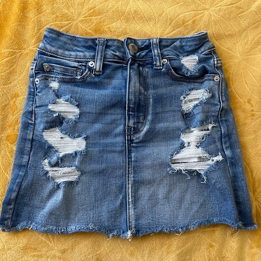 Denim mini skirt